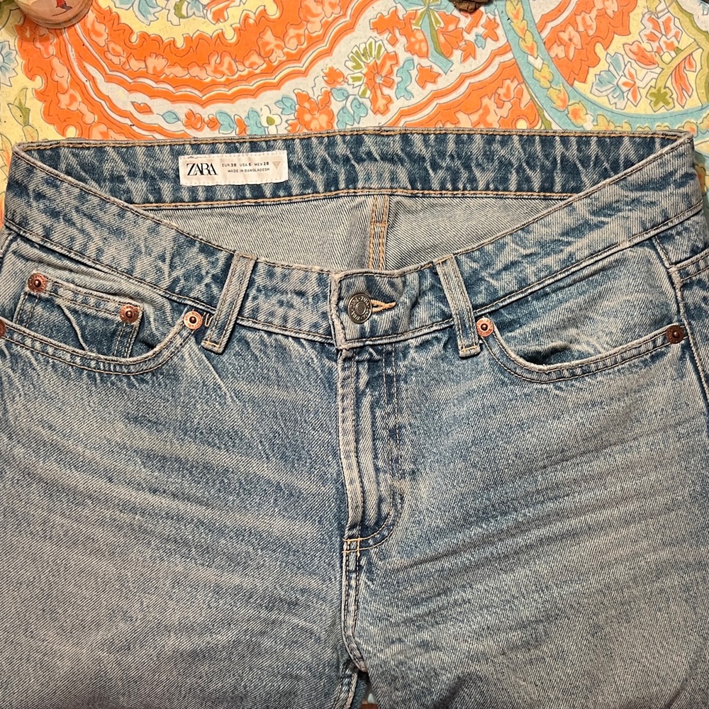 Zara Women's Light Blue High Rise Jeans